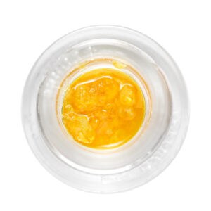 Blackberry Kush Sauce in the container on a white background.